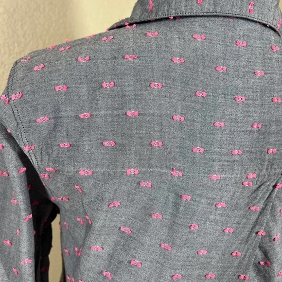 Splendid top women gray with pink swiss dot long sleeve tunic shirt size S - Picture 12 of 16